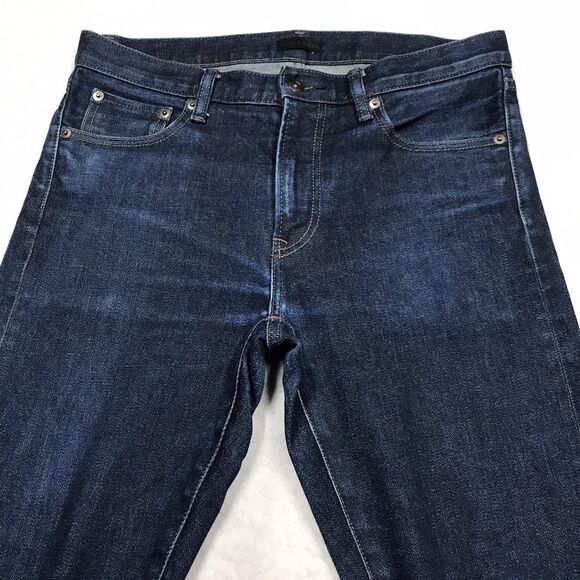 UNIQLO Selvedge Jean Men 31x32 Slim Straight Kaihara Japanese Denim Dark Wash - Picture 4 of 13